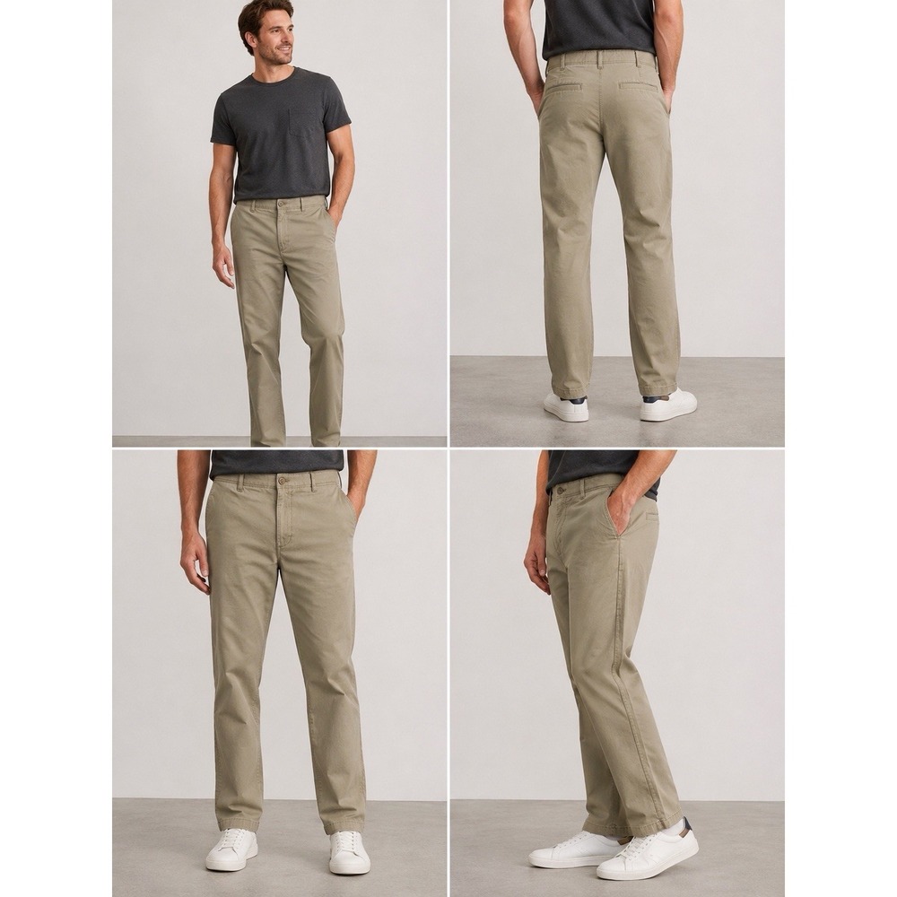 Lee X-Treme Comfort Khaki Chino Pants Men's 40x29(27) Stretch Casual Beige
